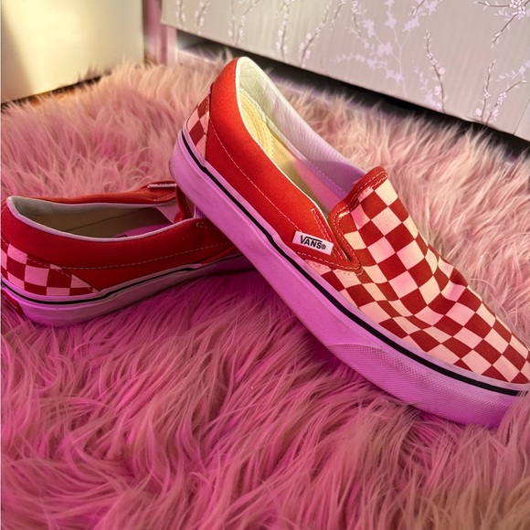 Vans Red and White Checkered Slip-Ons - Picture 1 of 3